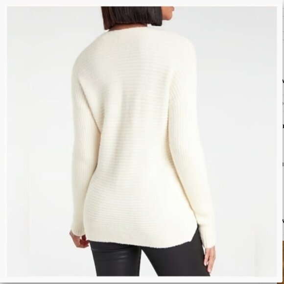 Express Ribbed Wrap Front Sweater - Picture 2 of 8